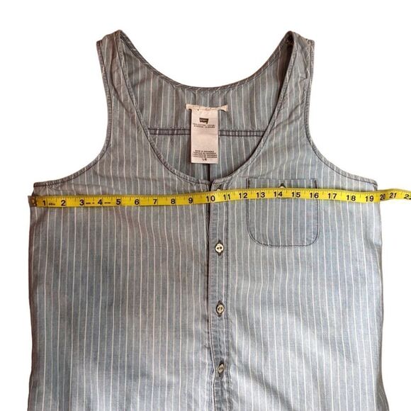 Levi’s blue conductor pinstripe 100% cotton denim romper - Picture 6 of 7